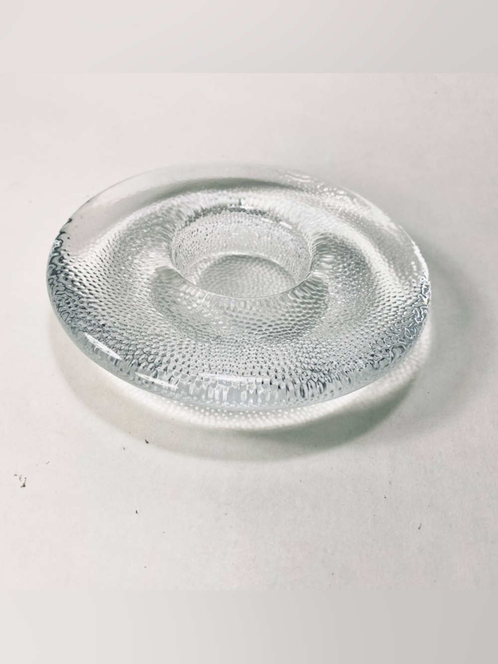 Iittala Nappi Glass Tea Light Candle Holder Round Scandinavian Finland MCM
